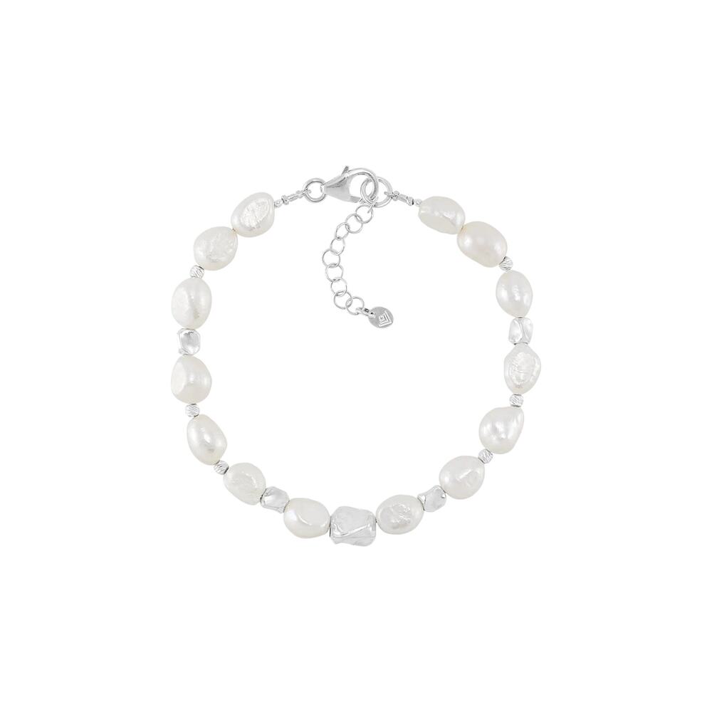 SILPADA Power Player Silver Freshwater Pearl Bracelet